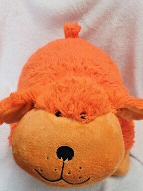 Pillow Pets Orange Neon Neonz Dog 16" Plush Shaggy Puppy 2012